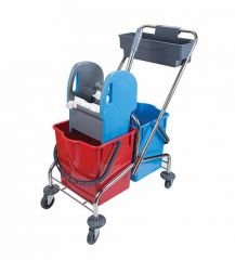 Çift Kovalı Plastik Presli Krom Temizlik Arabası - 18x2 Litre - CK757