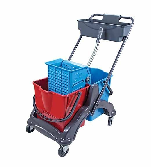 Çift Kovalı Plastik Presli Plastik Temizlik Arabası - 18x2 Litre - CK771