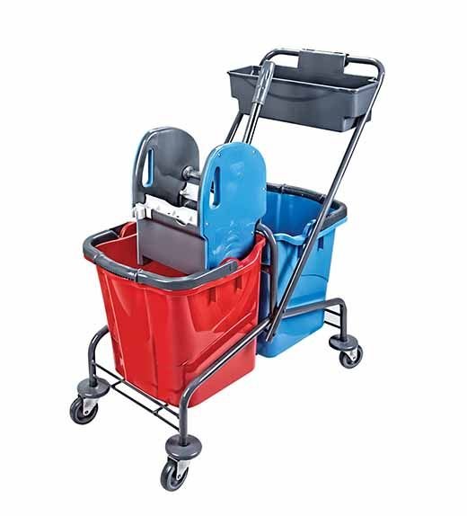 Çift Kovalı Plastik Presli Metal Temizlik Arabası - 25x2 Litre - CK755