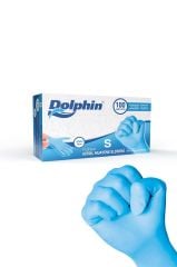 Dolphin Pudrasız Mavi Nitril Muayene Eldiveni S Beden 100'lü Kutu