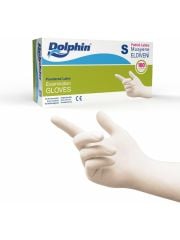 Dolphin Beyaz Lateks Eldiven Pudralı S 100 Adet