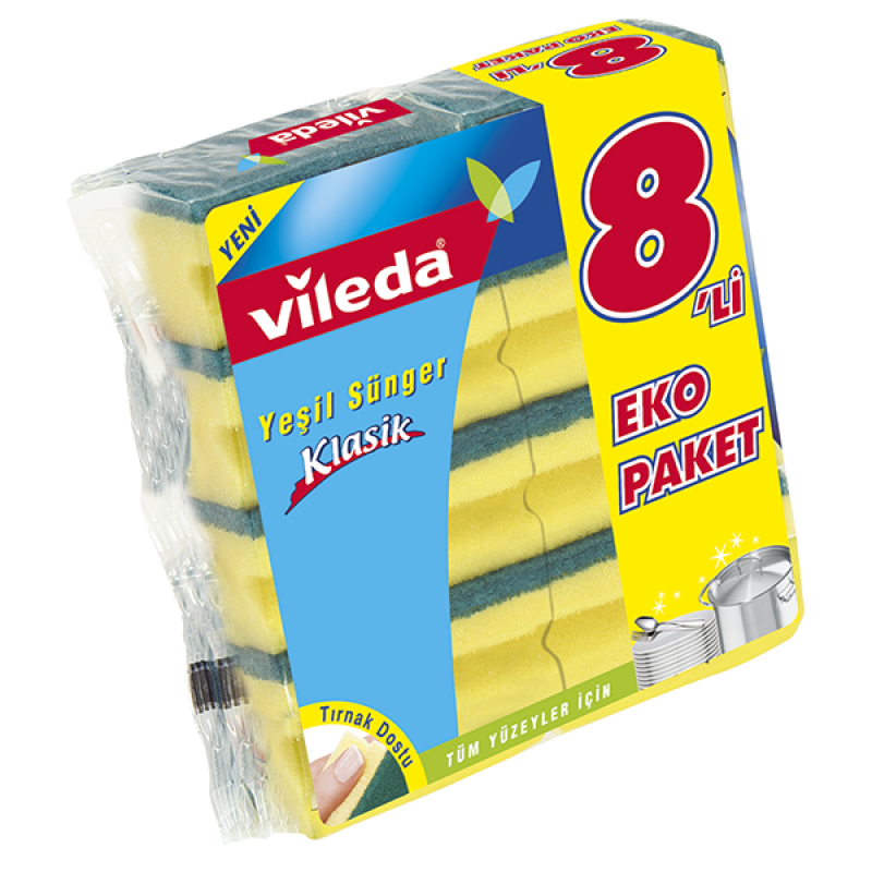 Yeşil Sünger Oluklu 8'li