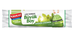 Doğada Çözünür Büzgülü Büyük Boy Çöp Torbası