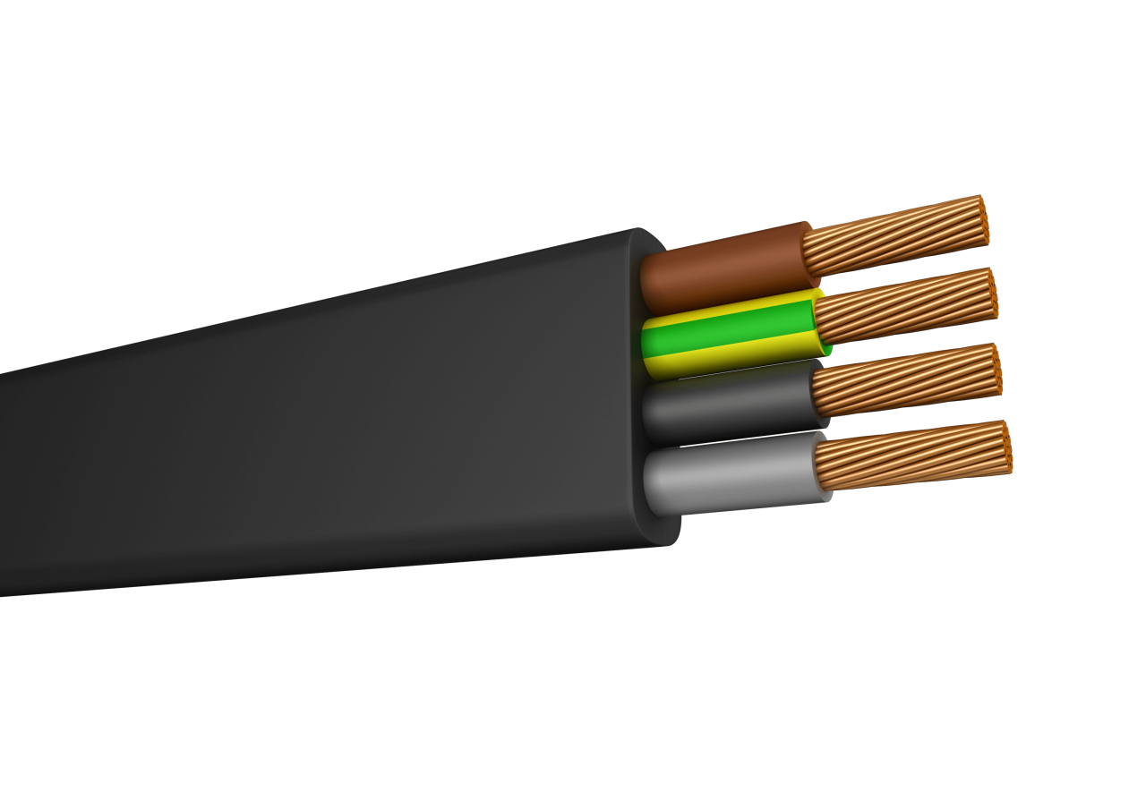 KabloPiyasa H07VVH6-F 5x2,5 mm Yassı Vinç Enerji Kablosu 1 Metre