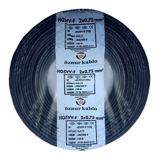 Öznur H05VV-F 2x1 mm NYMHY TTR Enerji Kablosu 100 Metre