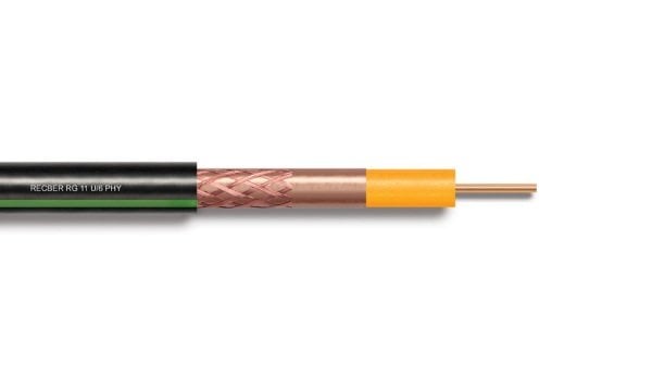 Reçber RG6 U/6 PHY-PVC Cu/Cu Trishield Koaksiyel Kablo 100 Metre