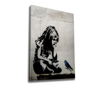 Blue Bird and Girl | Banksy