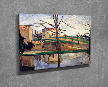 'The Pool at Jas de Bouffan' Paul Cezanne Kanvas Tablo