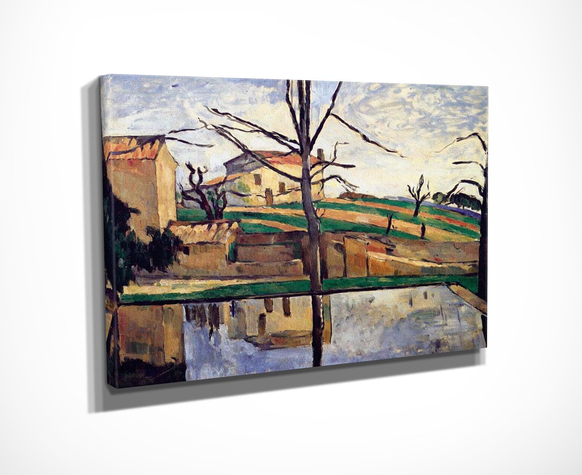 'The Pool at Jas de Bouffan' Paul Cezanne Kanvas Tablo