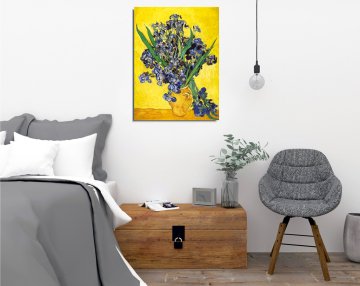 'Vase with Irises' Vincent van Gogh Kanvas Tablo
