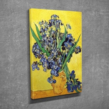 'Vase with Irises' Vincent van Gogh Kanvas Tablo