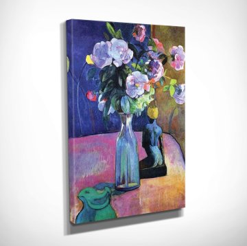 'Vase with Flowers' Paul Gauguin Kanvas Tablo