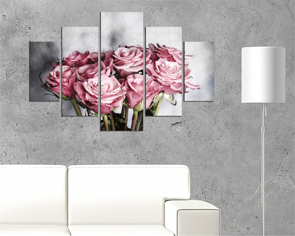 Pembe Güller MDF Tablo