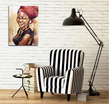Black Woman Kanvas Tablo