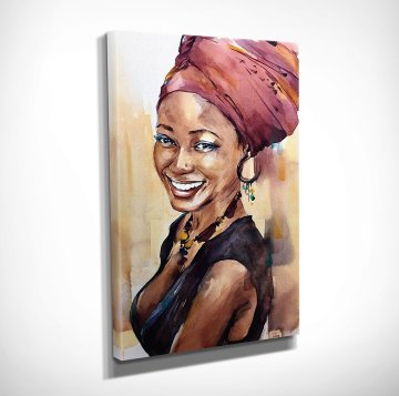 Black Woman Kanvas Tablo
