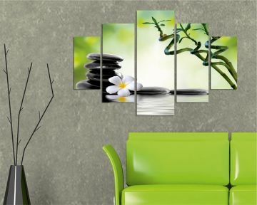 Bambu ve Çiçek MDF Tablo