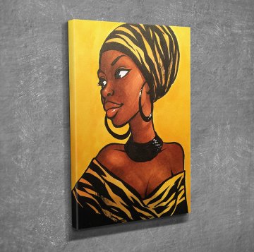 African Woman Kanvas Tablo