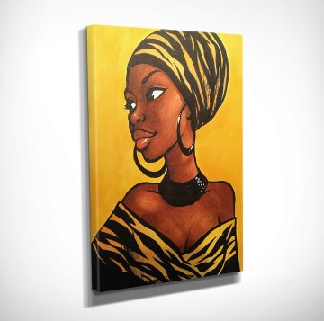 African Woman Kanvas Tablo