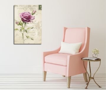 Pembe Gül Kanvas Tablo