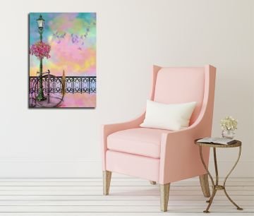 Pembe Gökyüzü Kanvas Tablo