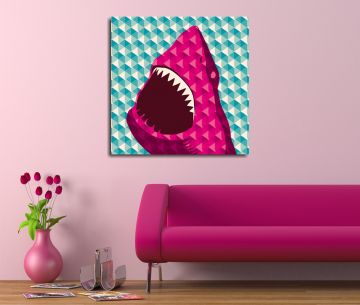 Pembe Köpek Balığı Kanvas Tablo