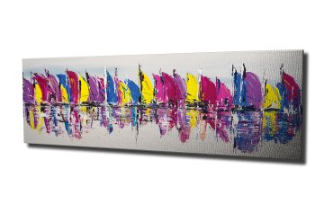 Renkli Yelkenliler Kanvas Tablo