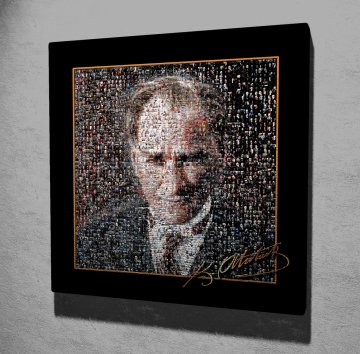 Atatürk Kolaj Kanvas Tablo