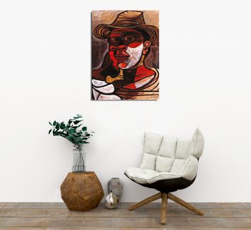 L`homme Au Gant Rouge Kanvas Tablo
