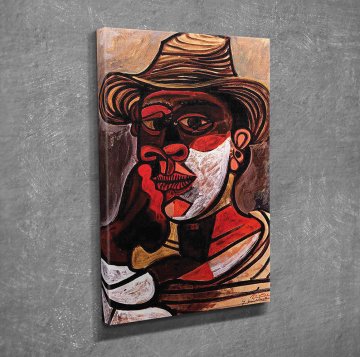 L`homme Au Gant Rouge Kanvas Tablo