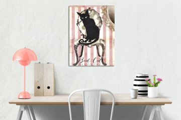 KARA KEDİ KANVAS TABLO