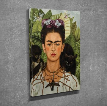 'Self-Portrait' Frida Kahlo Kanvas Tablo