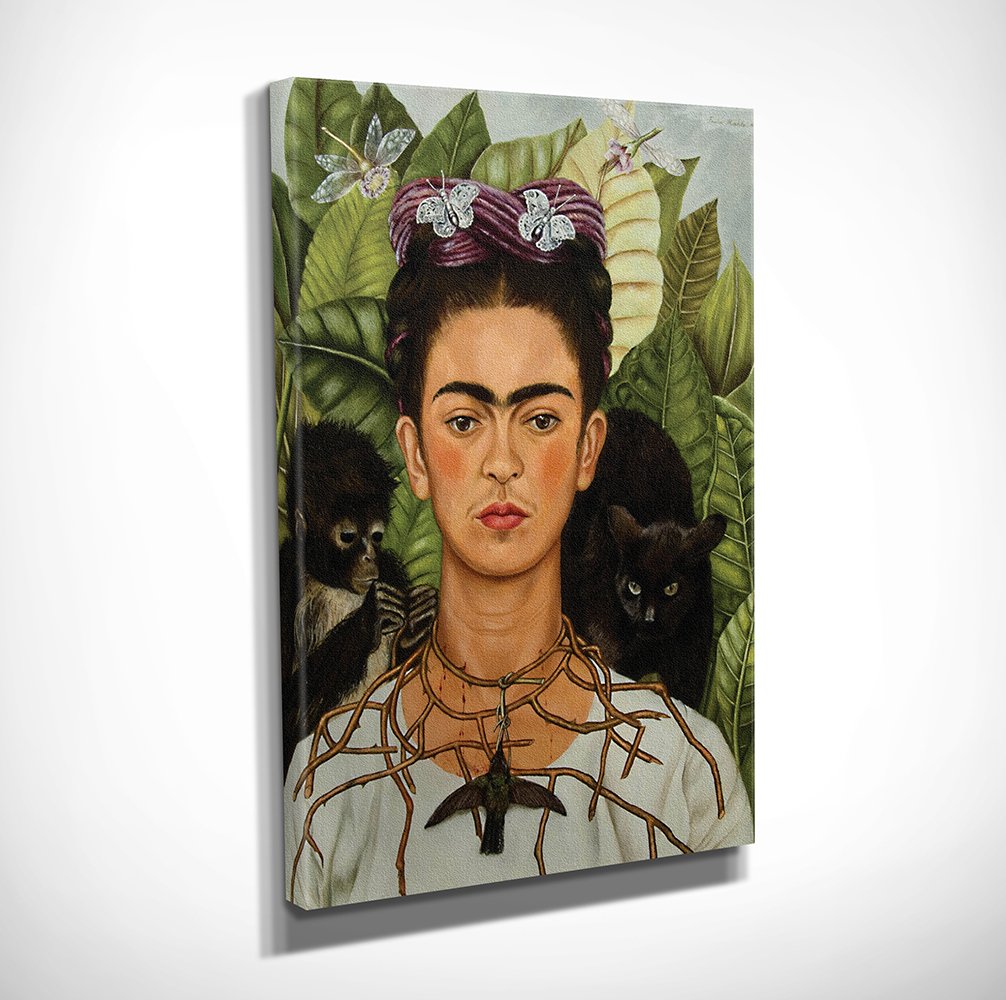 'Self-Portrait' Frida Kahlo Kanvas Tablo