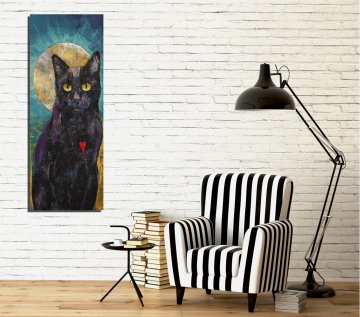 Siyah Kedi Kanvas Tablo