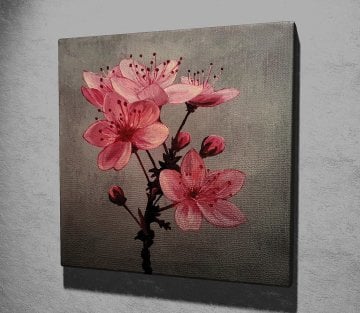 Pembe Çiçek Kanvas Tablo