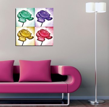 Pop Art Gül Kanvas Tablo