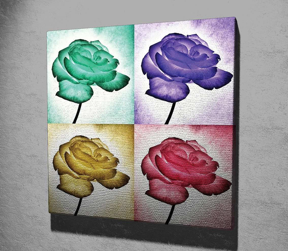 Pop Art Gül Kanvas Tablo