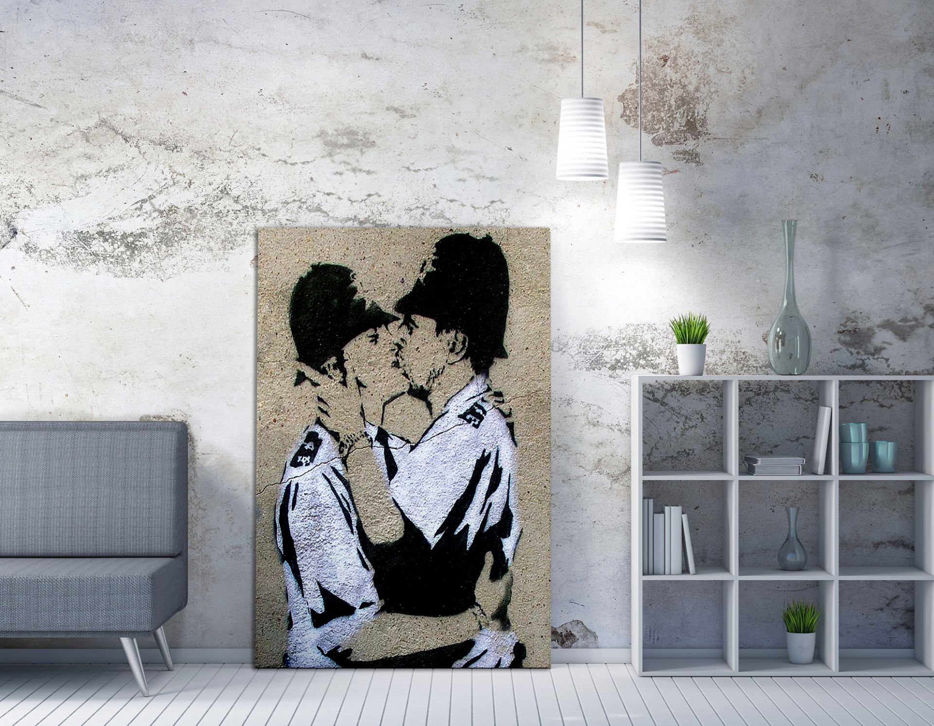 Police Kissing | Banksy