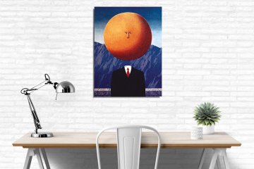 Magritte Orange Kanvas Tablo