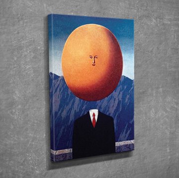 Magritte Orange Kanvas Tablo