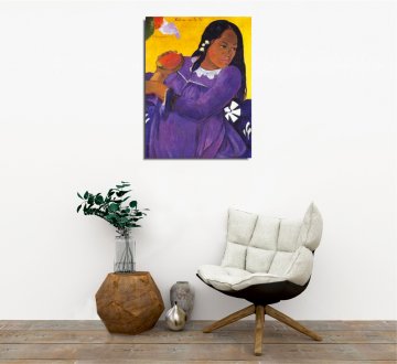 'Woman with a Mango'  Paul Gauguin Kanvas Tablo
