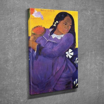 'Woman with a Mango'  Paul Gauguin Kanvas Tablo