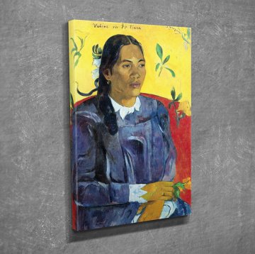 'Woman with a Flower'  Paul Gauguin Kanvas Tablo