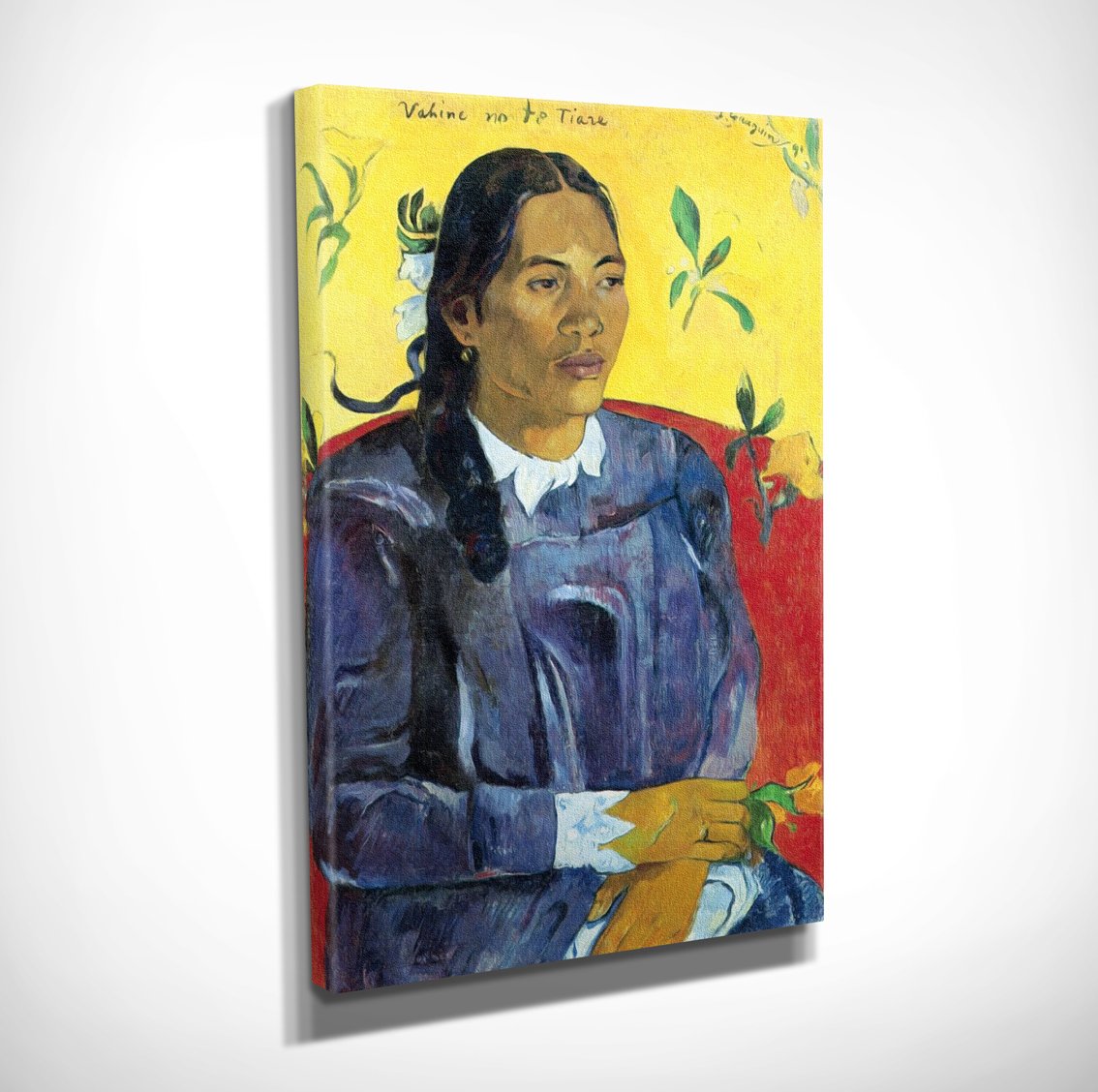 'Woman with a Flower'  Paul Gauguin Kanvas Tablo