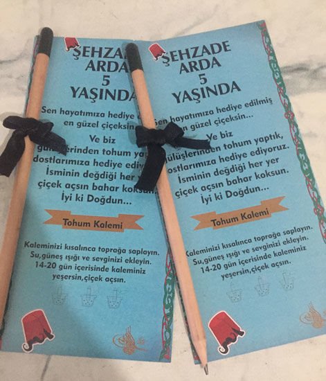 Şehzade Temalı Kişiye Özel Tohum Kalemi 6 Adet