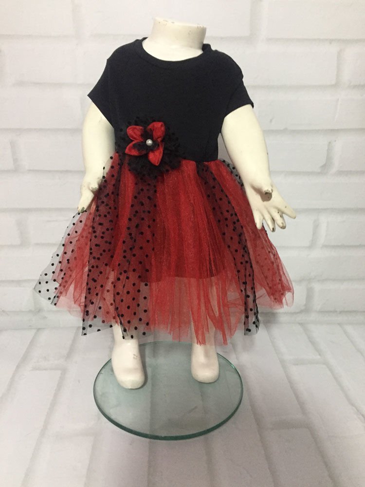 Siyah - Kırmızı Tütü Elbise