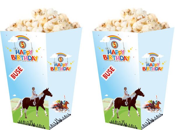 At Yarışı Jokey Temalı Kişiye Özel Popcorn Kutusu 6 Adet