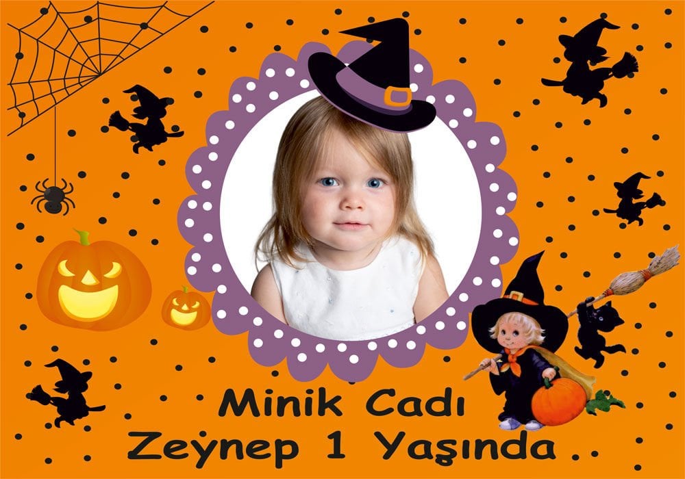 Minik Cadı Temalı Kişiye Özel Afiş