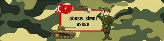 Asker Temalı Kişiye Özel Peçete Sargısı 6 Adet