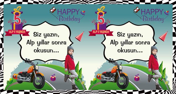 Motor Temalı Kişiye Özel Hatıra Kartı 6 Adet