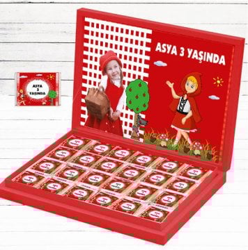 Kırmızı Başlıklı Kız Temalı Kişiye Özel Çikolata